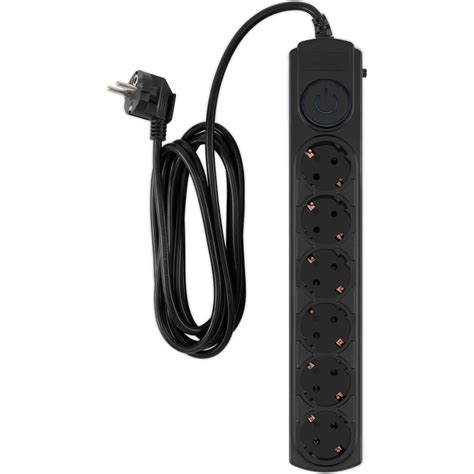 Сетевой фильтр IPPON BK-6-EU-3-10-B 3м, 6 розеток, черный, коробка ...