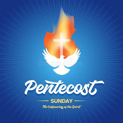 Pentecost Sunday With Holy Spirit In Flame Stock Vector Illustration