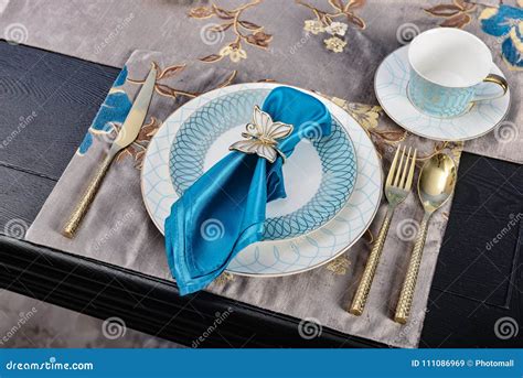 Luxury Tableware Dinnerware Stock Image - Image of flatware, crystal ...