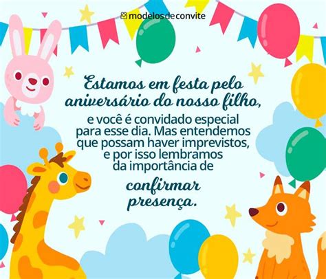 Texto De Confirma O De Presen A Em Festa Infantil