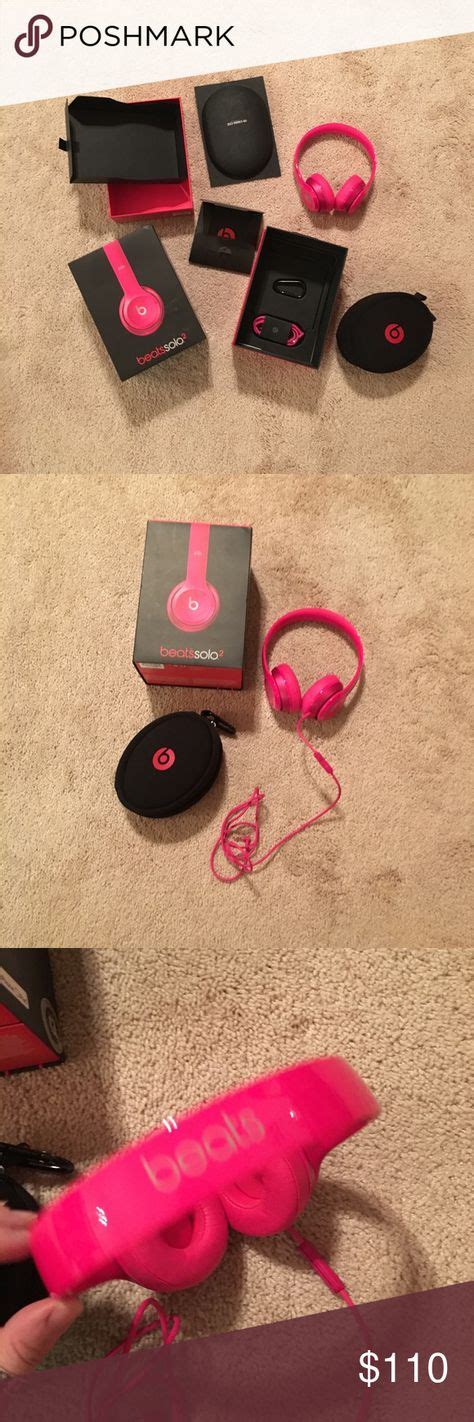 Beats By Dr Dre Solo2 Hot Pink Headphones With Images Pink Headphones Hot Pink Beats By Dr