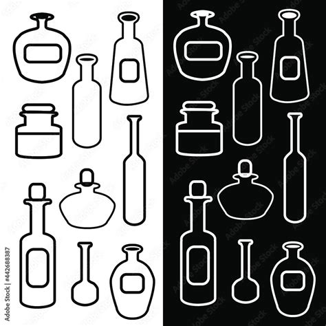 Vector Illustration Of Different Bottles Isolated Vector Illustration Hardware Icons Stock