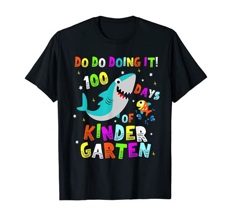 100 Days Of Kindergarten Shirt 100th Day Of School Shark T Shirt