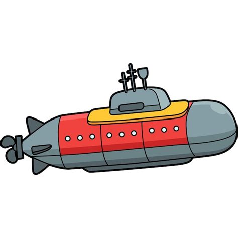 Premium Vector | This cartoon clipart shows a nuclear submarine ...