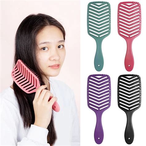 Hair Brush Scalp Massage Comb Hairbrush Bristleandnylon Women Wet Curly Detangle Hair Brush For