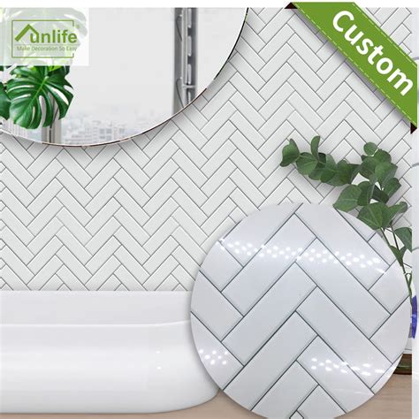 Funlife Custom Cm Self Adhesive Waterproof White Chevron