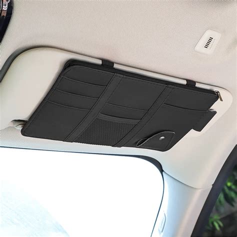 Car Sun Visor Storage Card Bag Glasses Clip Phone Holder For Lincoln