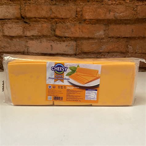 Jual CHEESY SLICE RED Cheddar Cheese 1 KG 84 Slice Keju Orange Colour