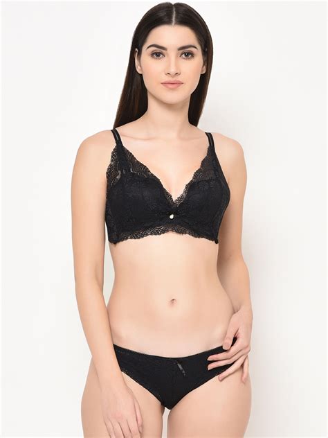 Buy Da Intimo Women Black Solid Lace Lingerie Set Di 1270 Black C20 Lingerie Set For Women