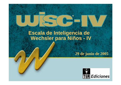 PDF Escala de Inteligencia de Wechsler para Niños IVcatedras psico