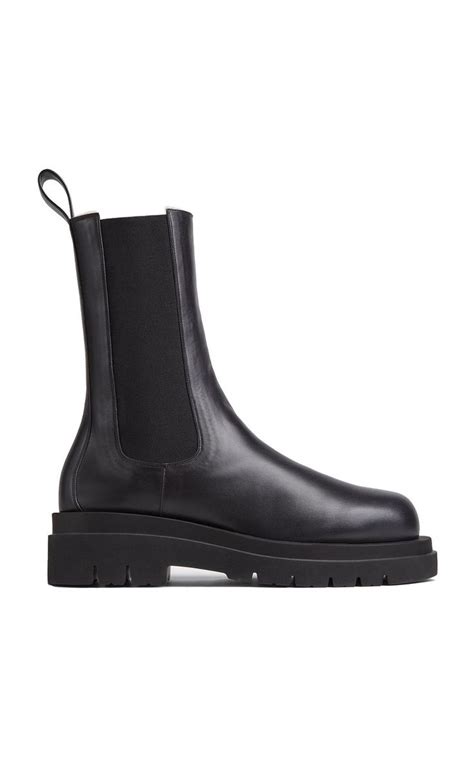 Shearling Lined Leather Lug Sole Boots By Bottega Veneta Moda