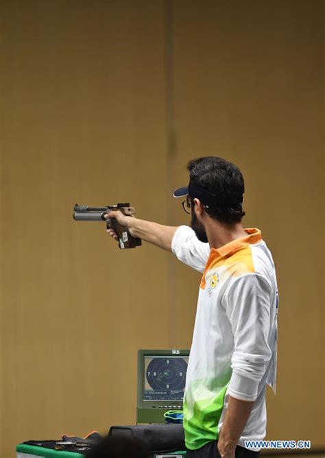 Mens 10m Air Pistol Final Held At 18th Asian Games In Palembang