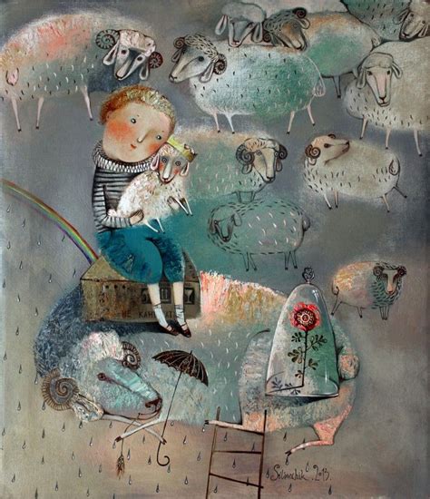 Барашек | Naive painting, Naive art, Art painting