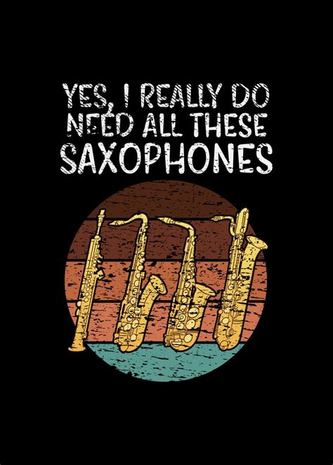 Funny Saxophone Poster Picture Metal Print Paint By Shiva121