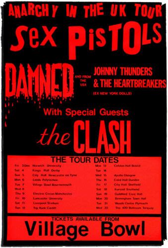 The Sex Pistols The Damned The Clash 1976 Concert Poster Ebay