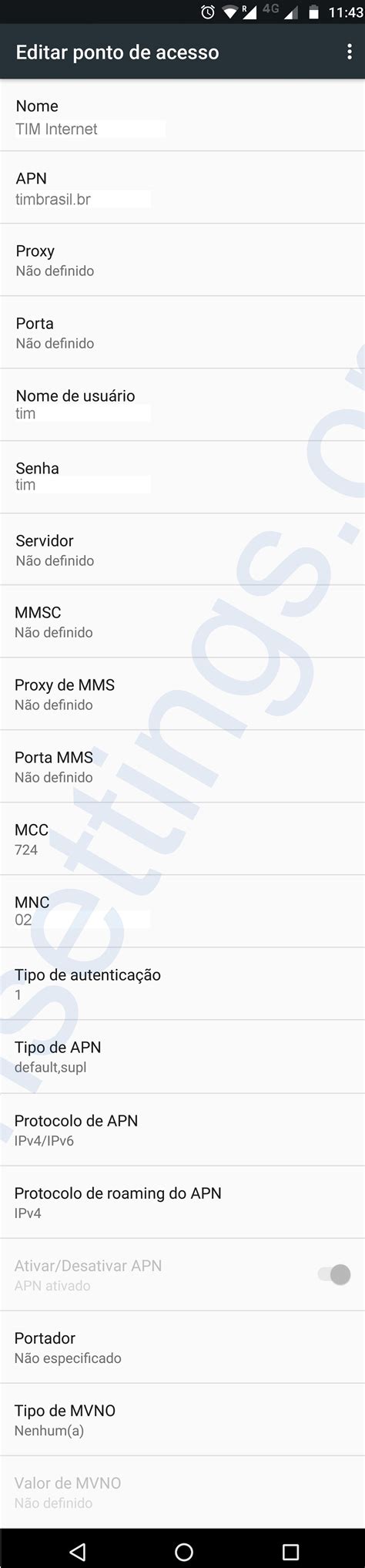 Configurar APN TIM 4G no Android 5G 4G 2025 Configuração de APN 5G