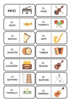 INSTRUMENTOS MUSICALES SPANISH MUSIC INSTRUMENTS VOCABULARY DOMINO GAME