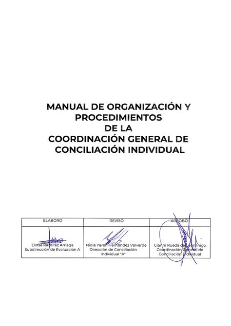 Manual De Organizaci N Y Procedimientos De La Coordinaci N General De