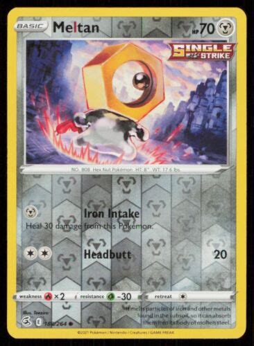 Meltan 188264 Reverse Holo 2021 Pokemon Fusion Strike Lp Ebay