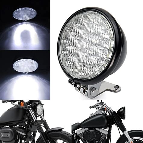 V Black Universal Motorcycle Headlight Led Head Lamp For Harley