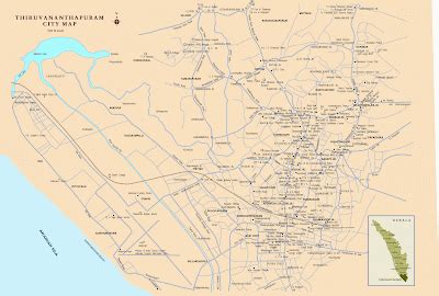 Travel Kerala: Trivandrum City Map