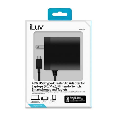 Iluv Wall Charger W Usb Type C Black Techstop