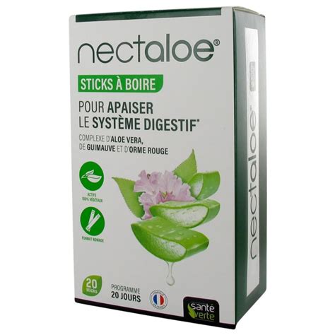 Nectaloe sticks à boire pour apaiser le système digestif Santé Verte