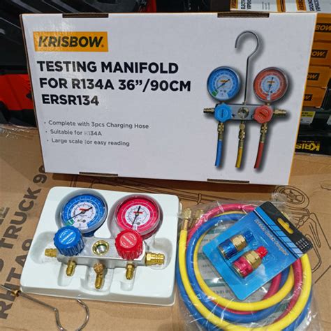 Jual Alat Ukur Tekanan Freon Krisbow Testing Manifold Tabung Freon