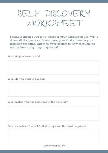 11 Self Awareness Worksheets For Adults To Better Know Yourself