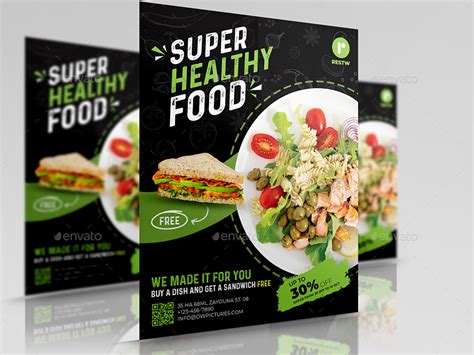 Healthy Food Flyer Template Print Templates Graphicriver