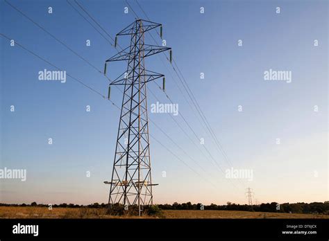 Energy Power Electricity Pylons And Overhead Cables In The Hampshire