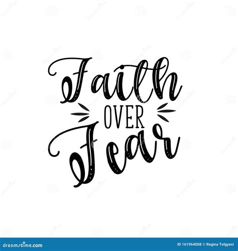 Faith Over Fear Handwritten Text Stock Vector Illustration Of Heart