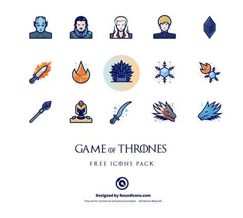 15 Game of Thrones Icons Set - Freebie Supply