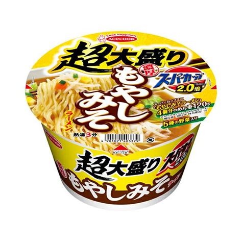 エースコック 超大盛りスーパーカップ20倍 濃厚もやしみそラーメン 164g×12個入り1ケース（kt） 4901071403379