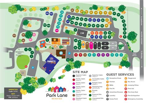 Big Bendigo Park Map Big Bendigo Park Lane Holiday Parks