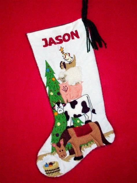 Fun On The Farm Crewel Embroidery Christmas Stocking Kit By Prigrauce