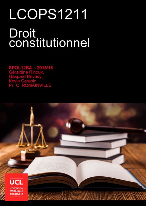 Synth Se De Droit Constitutionnel Lcops Droit Constitutionnel