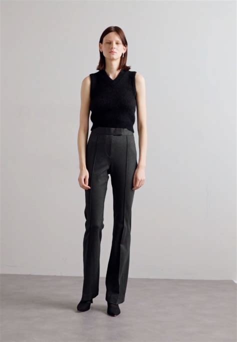 Helmut Lang Seamed Bootcut Pantalon Classique Charcoalgris Foncé