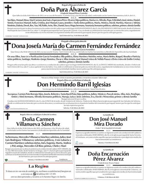 Las esquelas de este sábado 11 de febrero