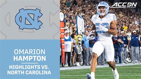 Unc Rb Omarion Hampton Top Yards Against Georgia Tech Youtube