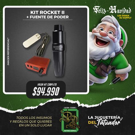 Kit Pen Rocket V Fuente Dr Dedo Verde Tattoo Supply