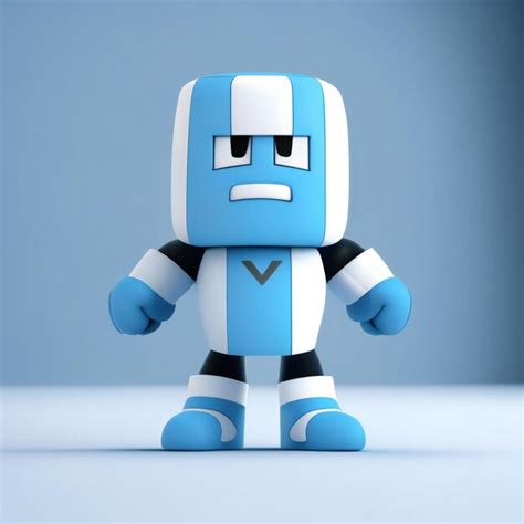 Premium Ai Image A Blue And White Robot With A Sad Face Is Standing