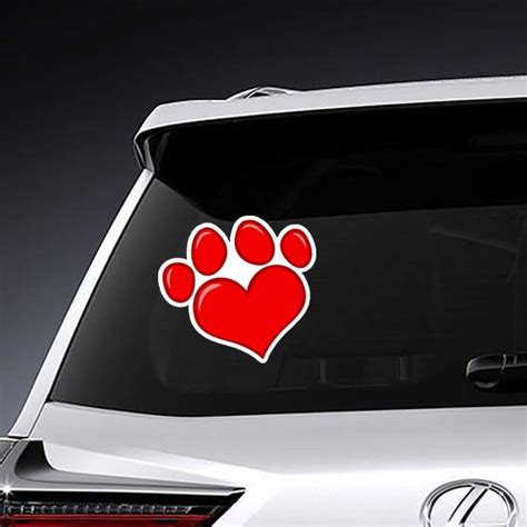 Love Paw Print Sticker