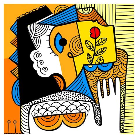 Premium Vector | Colorful abstract face background cubism art style ...