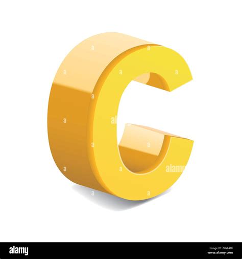 3d Image Yellow Letter C Isolated On White Background Stock Vector