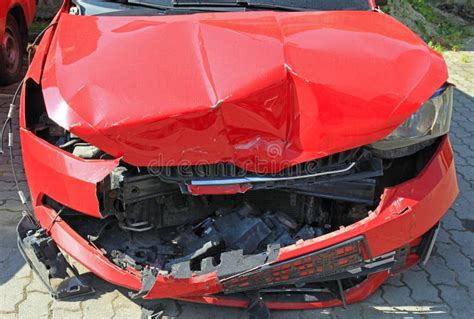 104 Red Car Wrecked Front Stock Photos Free And Royalty Free Stock