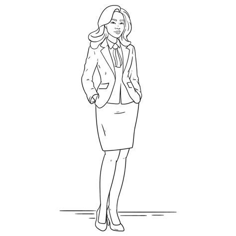 Free Vector Hand Drawn Business Woman Drawing Illustration