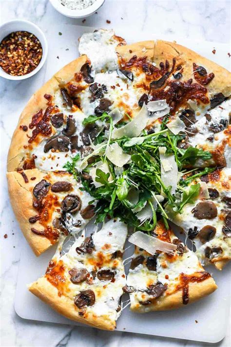 Truffled Mushroom Pizza Recipe | foodiecrush.com