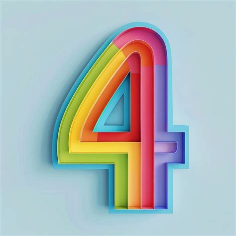 Rainbow number 4 symbol logo | Premium Photo Illustration - rawpixel