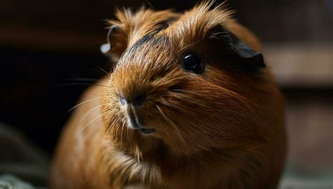 Fluffy guinea pig looking at camera indoors generated by AI 24714638 ...